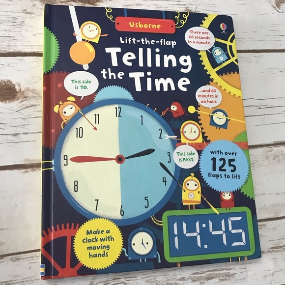 Usborne Lift The Flap Telling The Time Book Hardcover - Picture 1 of 8